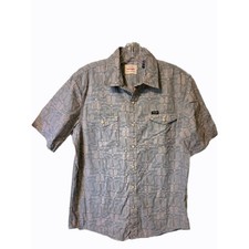 Wrangler Shirt Men's Medium Short-Sleeve Pearl Snap Western Cowboy Rodeo