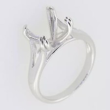 11MM Round Shape Semi Mount Ring Four Prong Set 925 Sterling Silver Women Ring