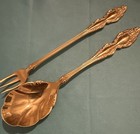 1881 Roger’s Oneida Ltd Golden Sugar  Spoon  Vintage 5 3/4" & Pickle Fork 6” — photo 1