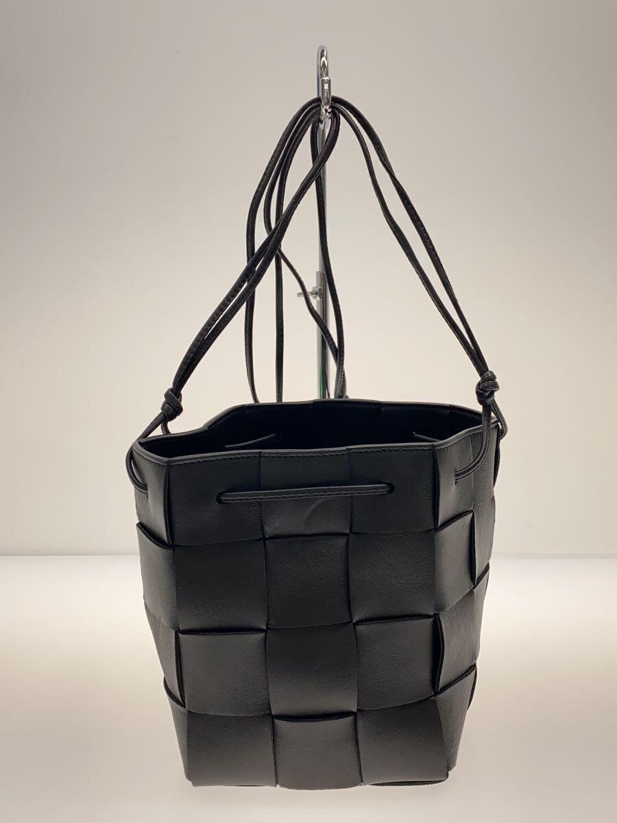 BOTTEGA VENETA shoulder bag sheep leather Black plain Used thumbnail 3