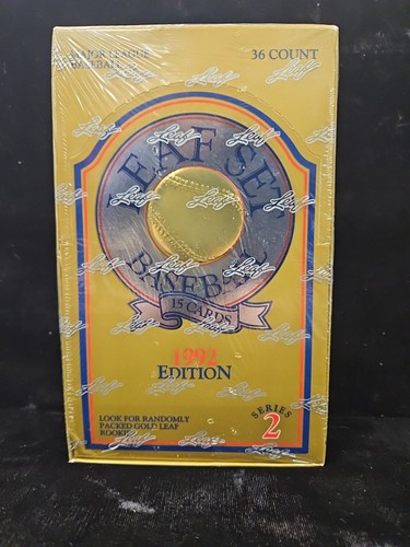 1992 Leaf Series 2 Baseball Factory Sealed Wax Box 36 Packs Gold Leaf Rookies