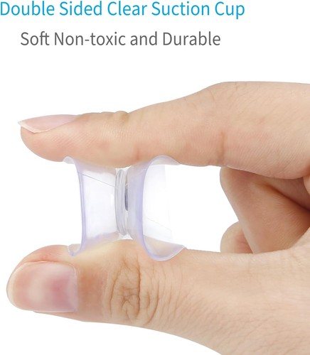 Ventosas transparentes de doble cara de 20 piezas, ventosas de PVC de sujeción fuerte de 1,2" para vidrio  - Imagen 3 de 8