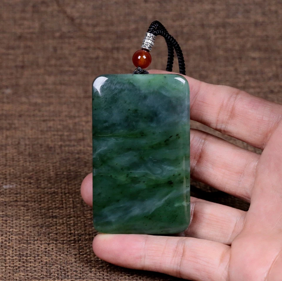Certified 100% Natural Hetian Jade Pendants~Amuletet 和田碧玉,平安无事八方来财玉佩,实物非常漂亮 - Image 3 of 4
