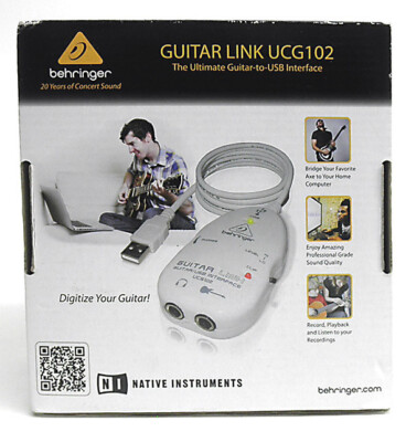 Behringer Guitar Link UCG102 Guitar-to-USB Interface Recording Tool New Open Box