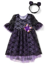 Bonnie Jean Little Girl's Halloween Headband & Lace Fit & Flare Dress-Size-6 