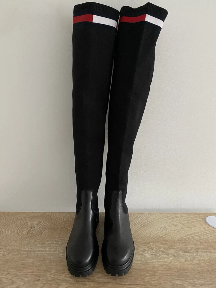 Tommy Hilfiger Tejido Sobre la Rodilla Calcetín Botas Talla UK 3.5 EU 36 Mujer Invierno Zapatos Foto 4 de 4