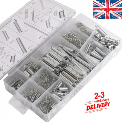 200x Assorted Coil Spring Small Metal Steel Expansion Compressed ...