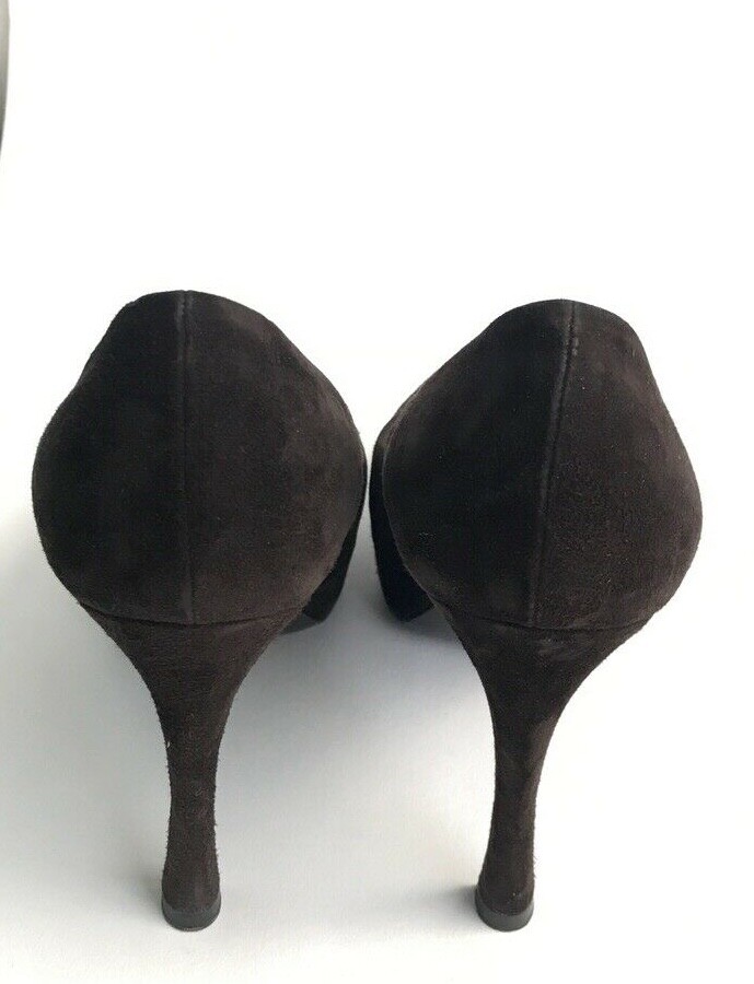 SAINT LAURENT YSL tacchi in pelle scamosciata marrone taglia 5