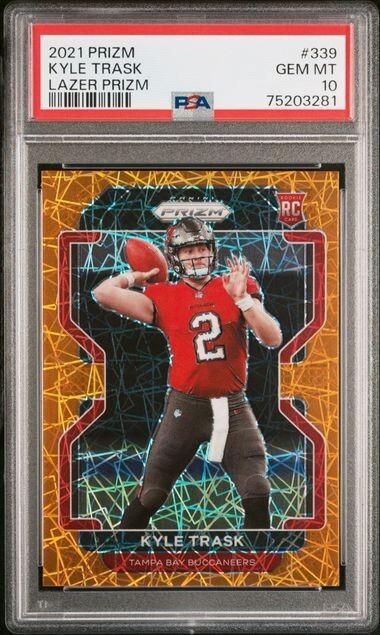 2021 Prizm KYLE TRASK ORANGE LAZER Prizm Rookie #339 PSA 10 TAMPA BAY BUCCANEERS