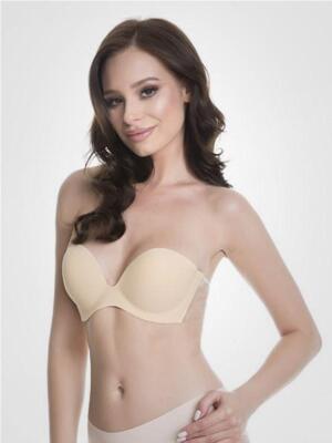 Julimex Self-adhesive Push-up Bra with Silicone Wings! Nude Adhesive Beige Women