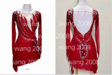 Adult Ice Skating Figure skating Dress Gymnastics Costume red