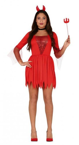 COSTUME CARNEVALE DIAVOLESSA VESTITO HALLOWEEN DONNA DIAVOLO CARNEVALE SHE  DEVIL | eBay
