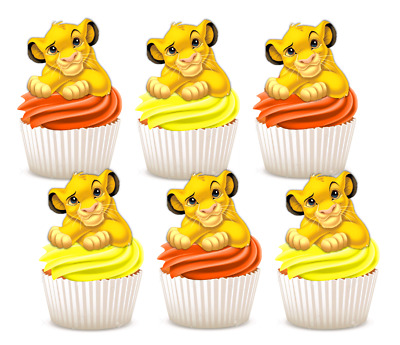 12x Edible Simba Lion King Wafer Cupcake Cake Toppers Images Decorations Uncut Ebay