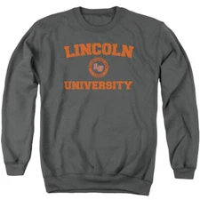 Lincoln University Adult Crewneck Sweatshirt Circle Logo, Charcoal, S-3XL