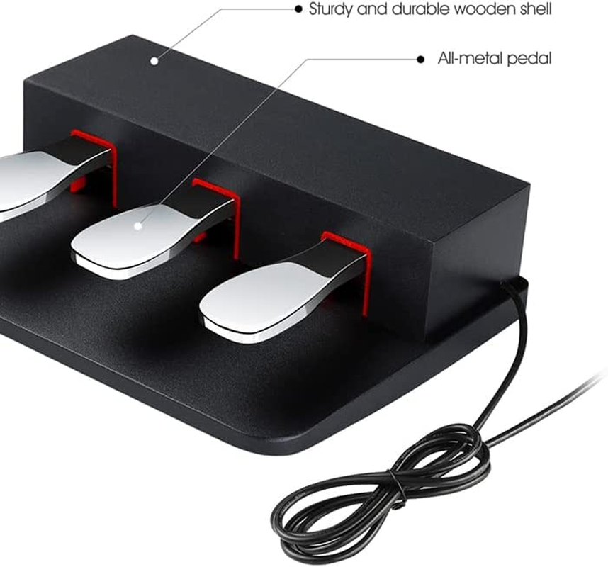3-Pedal for Digital Keyboard Piano,Three Foot Pedal Unit for