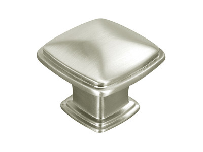 Satin Nickel or Brushed Nickel Kitchen Cabinet Square Knobs Pulls 31MM  1 1/4''