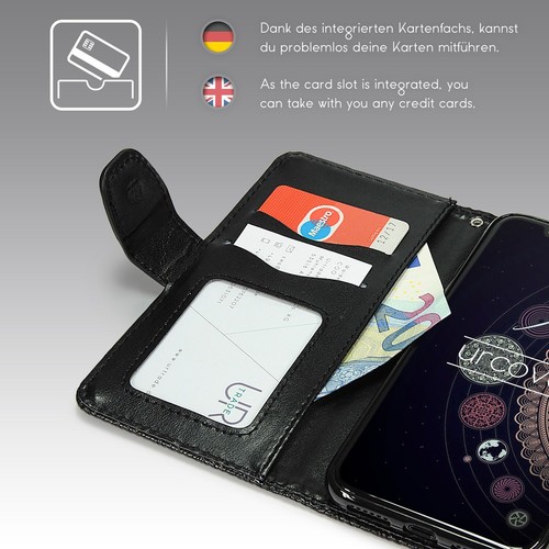 Urcover® Apple LG Huawei Motorola Wallet funda plegable tarjetero soporte Flip Case - Imagen 5 de 10