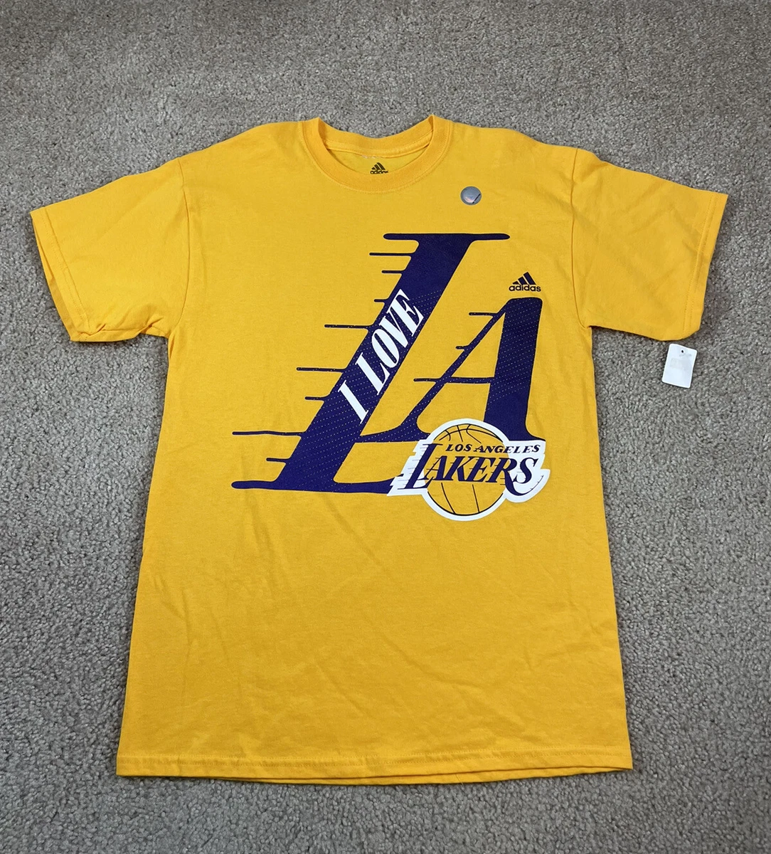 Los Angeles Lakers T Shirt “I Love LA Lakers” NBA Adidas Men’s Sz M NWT