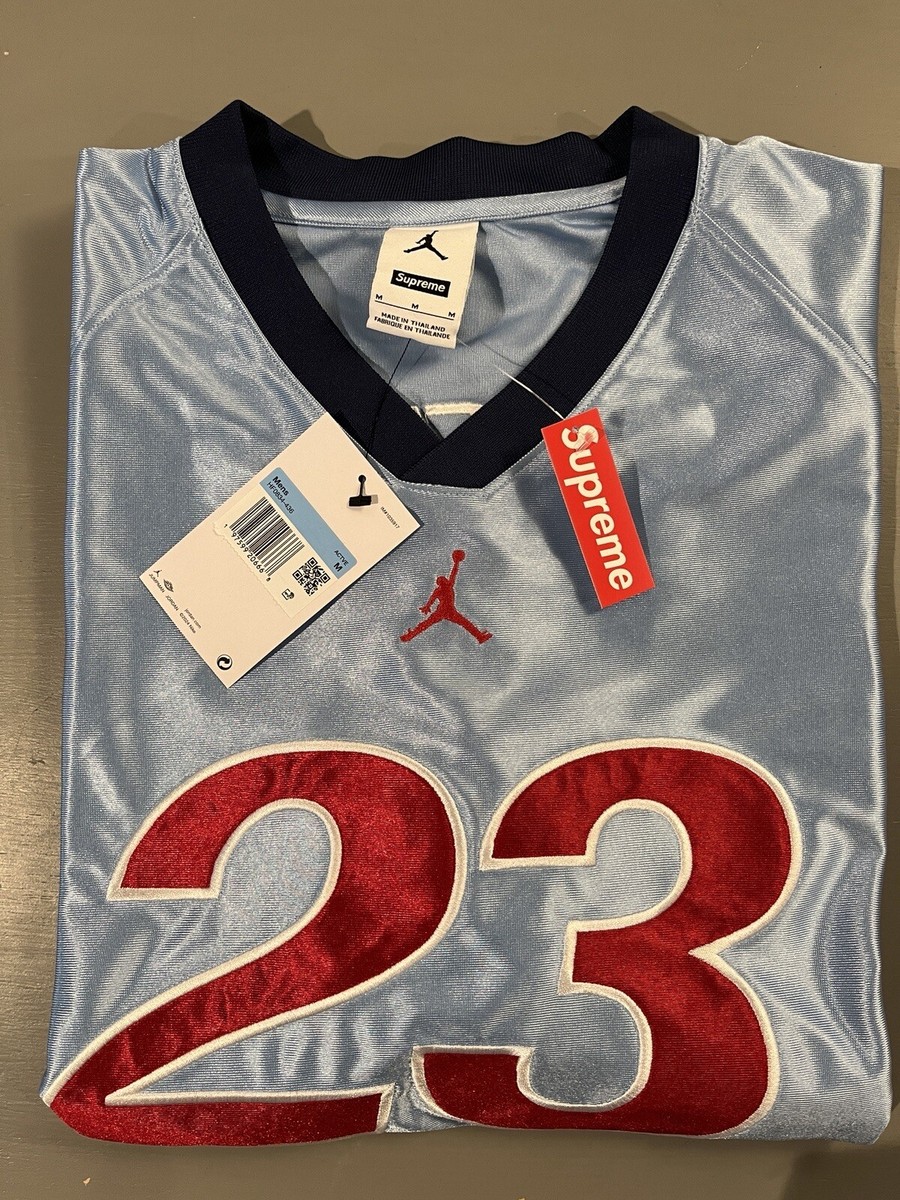 Supreme Jordan Warm Up Jersey Light Blue Medium In Hand Supreme Jordan Warm Up Jersey Light Blue Medium In Hand
