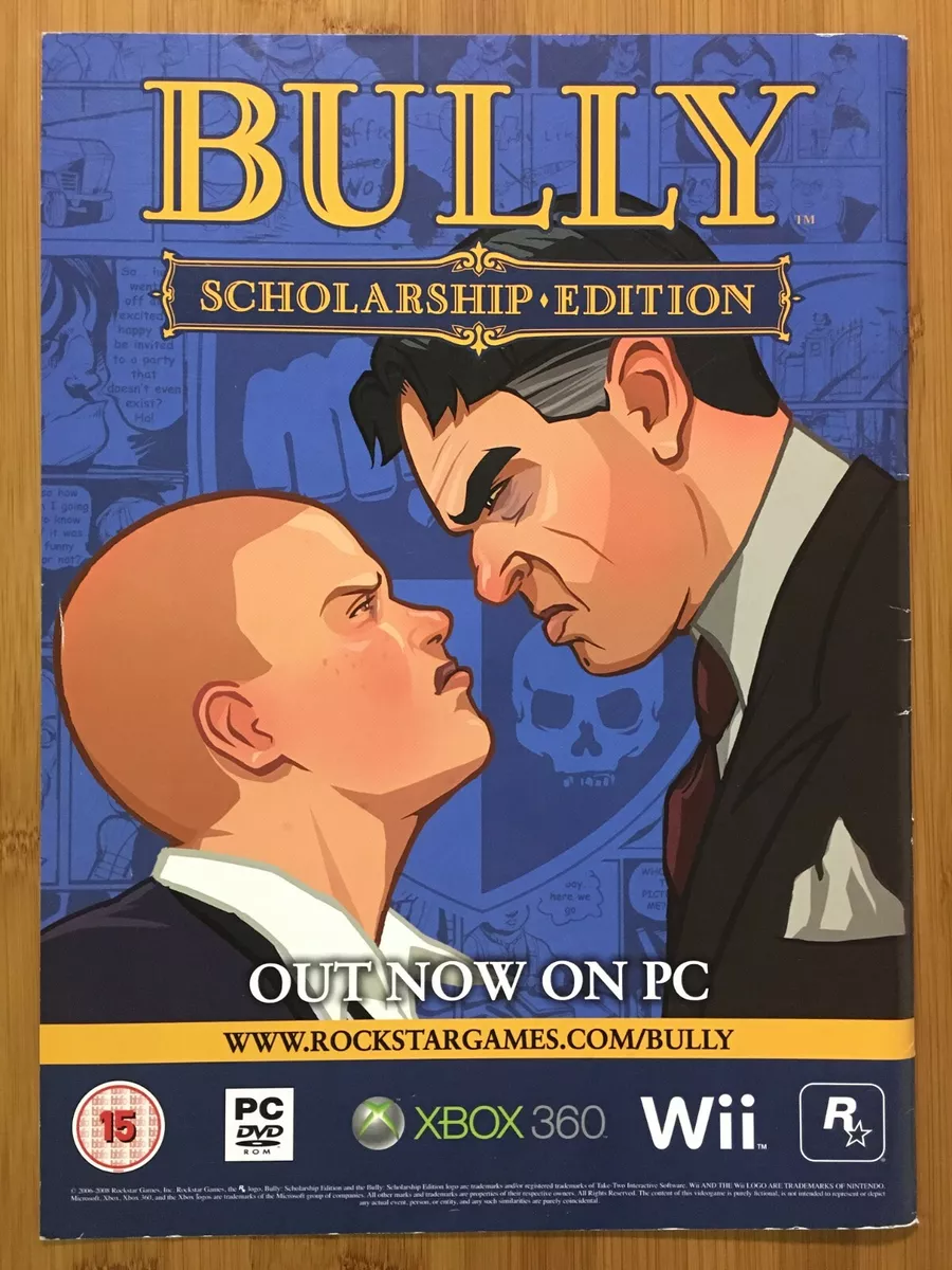 Bully Scholarship Edition Xbox 360 Nintendo Wii PS2 PC Promo Ad Art Print  Poster