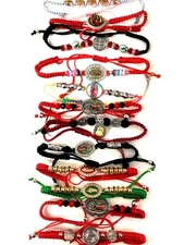 12 Pc mixed religious string Guadalupe and saint Jude Bracelet Communion Favors 