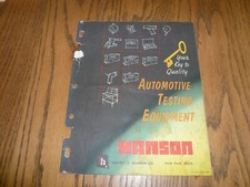 Hanson Automotive Testing Equipment Booklet - Vintage