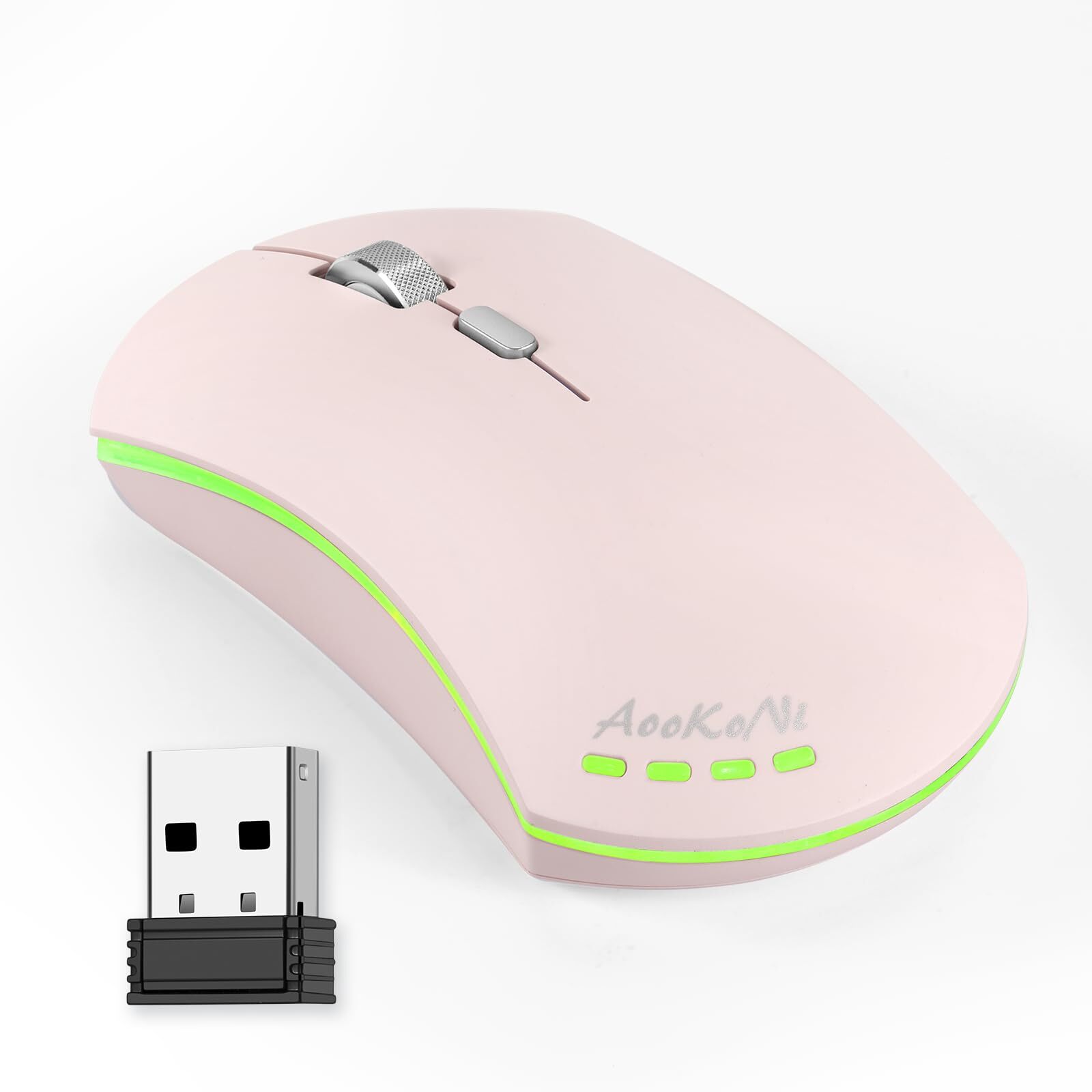 Rechargeable Wireless Silent USB Bluetooth Optical LED Dual Mode Mouse-image