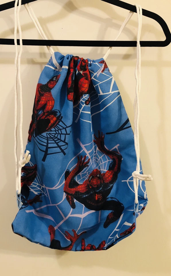 Spider Man Saco Pack Mochila Gimnasio Bolso Cordón Ajustable Niños Hecho a Mano Foto 3 de 4