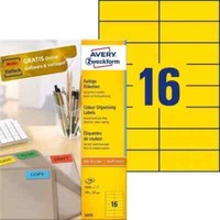 1600 Avery Zweckform Etiketten, Gelb, 105X37Mm (3455)