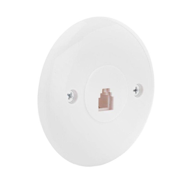 Telephone Wall Plate Jack Round Circular RJ116P4C 4Conductor Jack