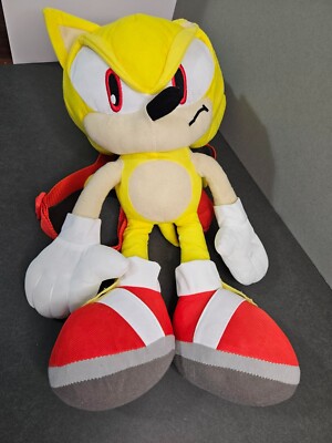 Sonic the Hedgehog Super Sonic Stuffed Animal Plush Backpack 22'' H - Clean