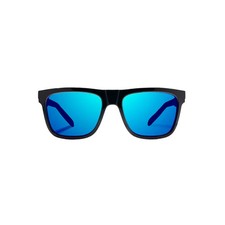 BAJIO Hopedale Black Gloss  Blue Mirror Glass Sunglasses