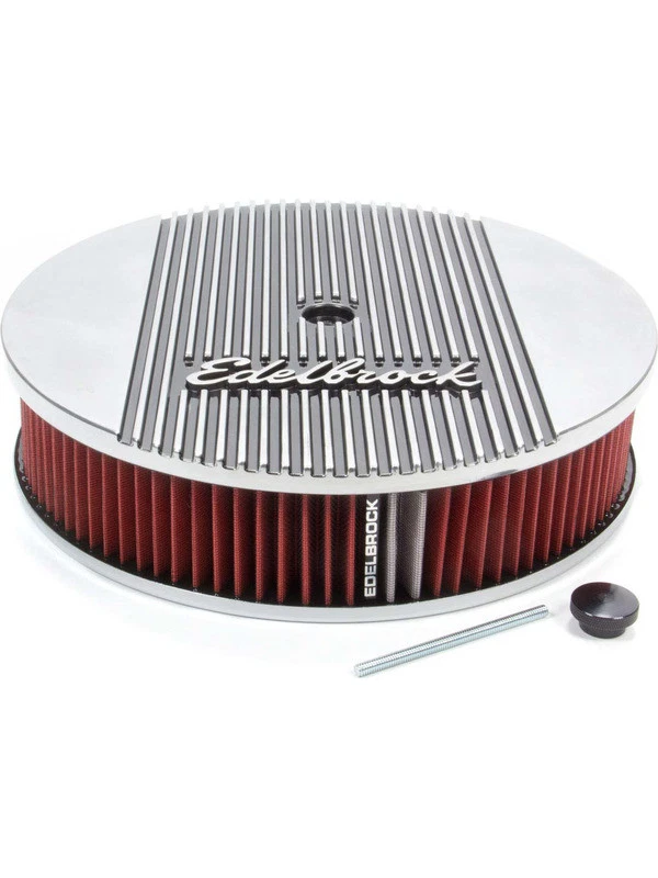 Edelbrock Air Cleaner Assembly Elite II Series Round 14 in. Red Cotton Ga (4266)