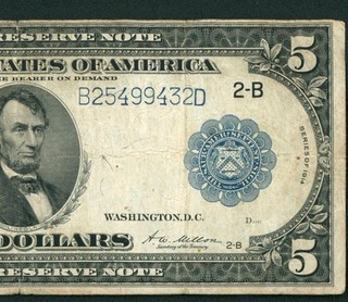 $5 1914 Federal Reserve Note DAILY CURRENCY AUCTIONS