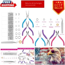 Jewelry Making Kit: 1520 Silver Jump Rings  3 Precision Pliers Included