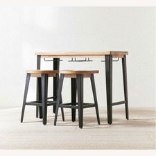 Set of 2 Urban Outfitters Haskall Breakfast Bar/ Counter Stools Metal & Wood New