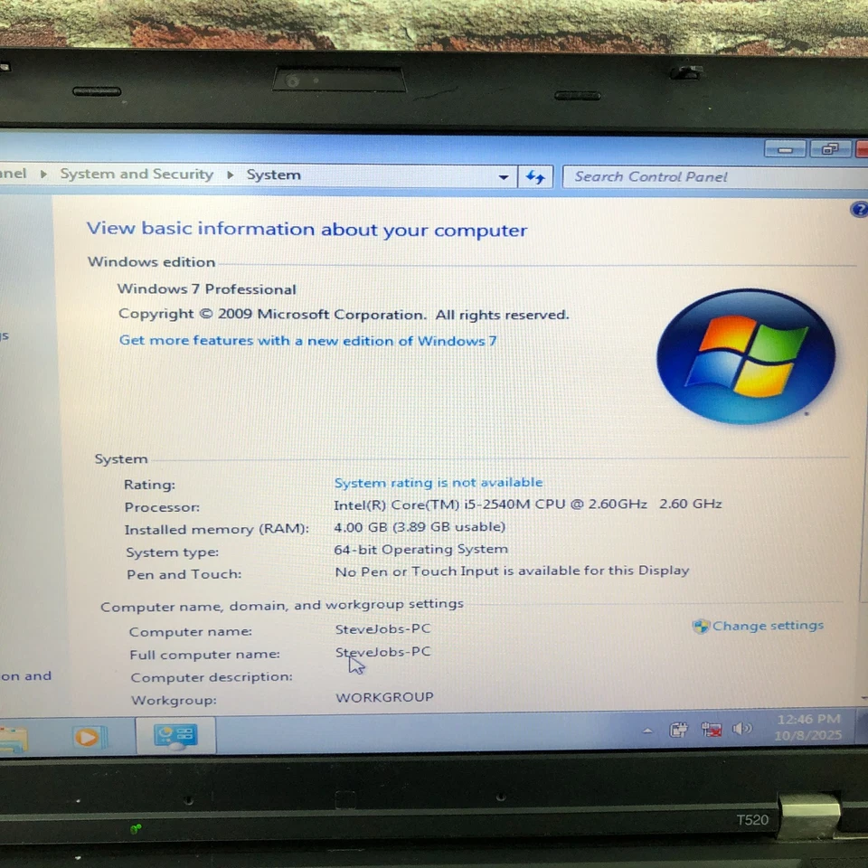 Lenovo ThinkPad ретро игровой ноутбук i5-2540M 2,60 ГГц 4GB RAM (Windows 7 64-Bit) - Изображение 2 из 4