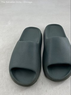 Adidas Mens Yeezy Gray Open Toe Comfort Slip On Slide Sandals Size US 9