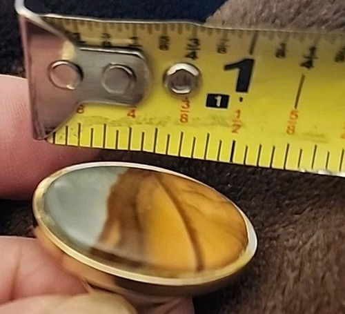 Polychrome Jasper Gemstone Whiting & Davis Unmarked Gold-tone Adjustable K - Picture 6 of 6
