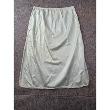 ILGWU Women's Vintage Satin Half Slip Lightweight Feminine Grandmacore Green L