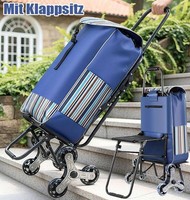 Einkaufstrolley Einkaufsroller Einkaufswagen Trolley Tasche Wagen Mit Klappsitz