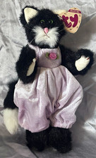 TY Attic Treasures &ldquo;Purrcy&rdquo; Black White Cat Plush Retired NOS w/ Tag