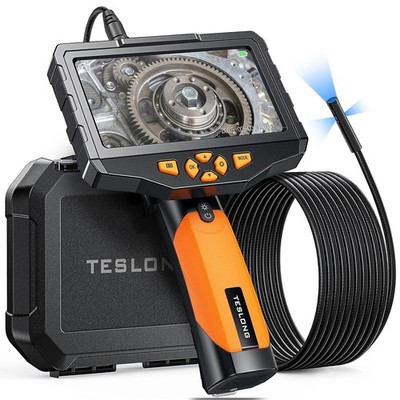 16.5FT Triple Lens Borescope Inspection Camera with Light, 5'' IPS Screen