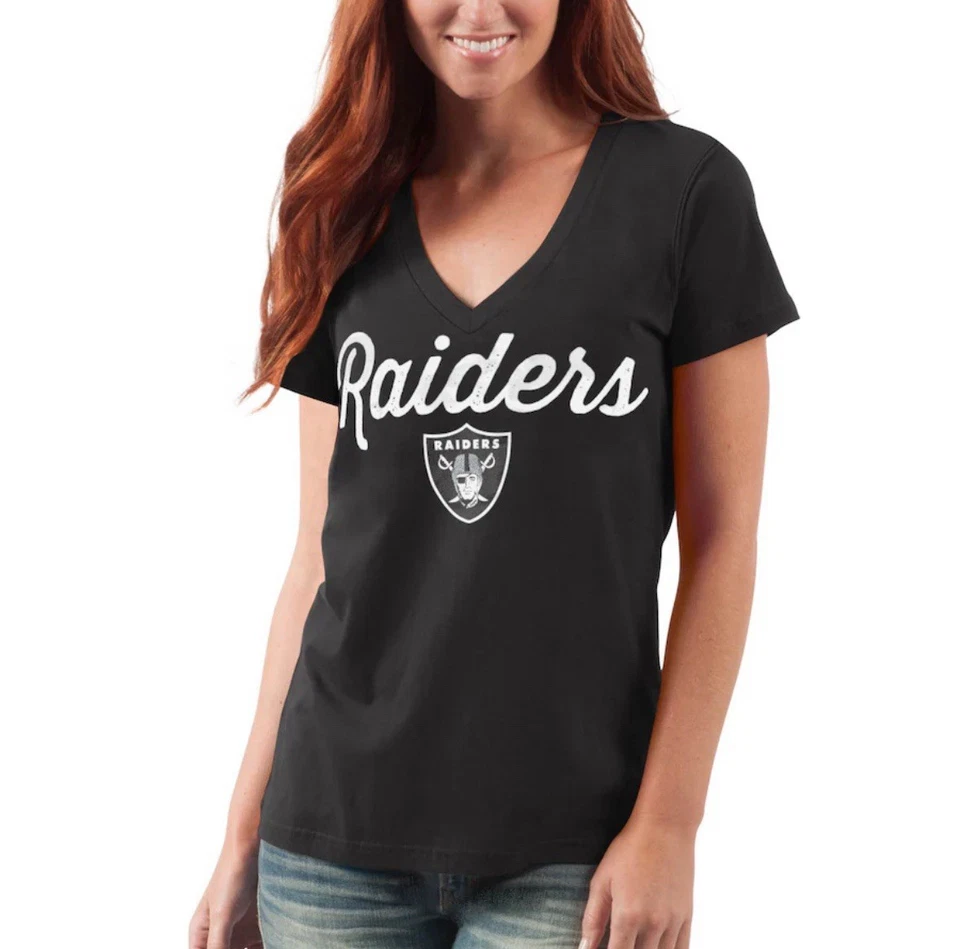 Mujer Las Vegas Raiders G-III 4Her por Carl Banks Negro Cuello en V Nuevo con Etiquetas Talla L Foto 2 de 4