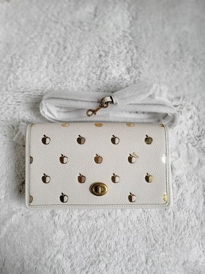 NWT Coach Apple Print  Hayden Brass/Chalk  Crossbody Clutch