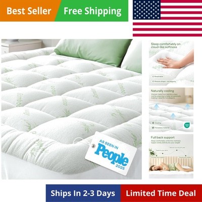 Bamboo Viscose California King Mattress Topper for Ultimate Comfort & Support