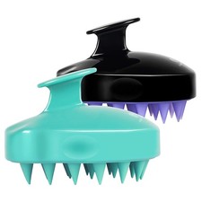 2 Pack Hair Scalp Massager Shampoo Brush Silicone Green