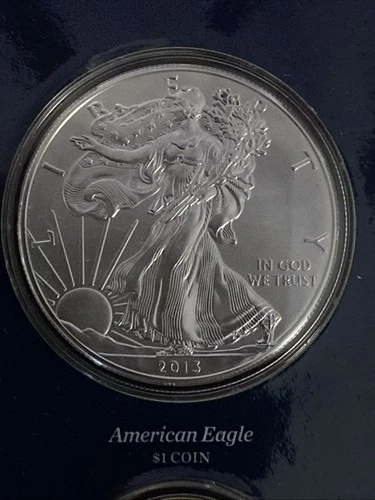 2013 U.S. Mint Annual Dollar Set With 2013-W Burnished American Silver Eagle