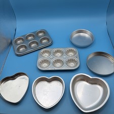 Vintage Mini Baking Pan Lot Easy Bake Oven Toy Kitchen Heart Cake Muffin Pans