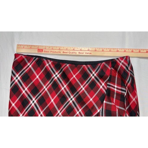 Ralph Lauren Mujer Rojo Cuadros Línea A Midi Vintage Falda M Academia Oficina Sirena - Imagen 5 de 9